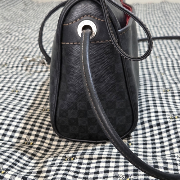 Vintage Liz Claiborne Black Monogram Small Crossbody Bag - Picture 4 of 14